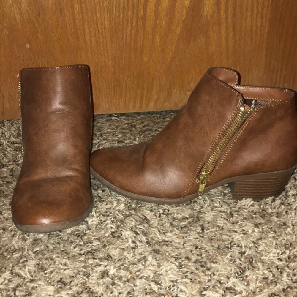Brown ankle booties